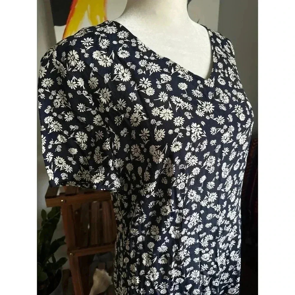 Vintage Laura Ashely Navy Floral Dress